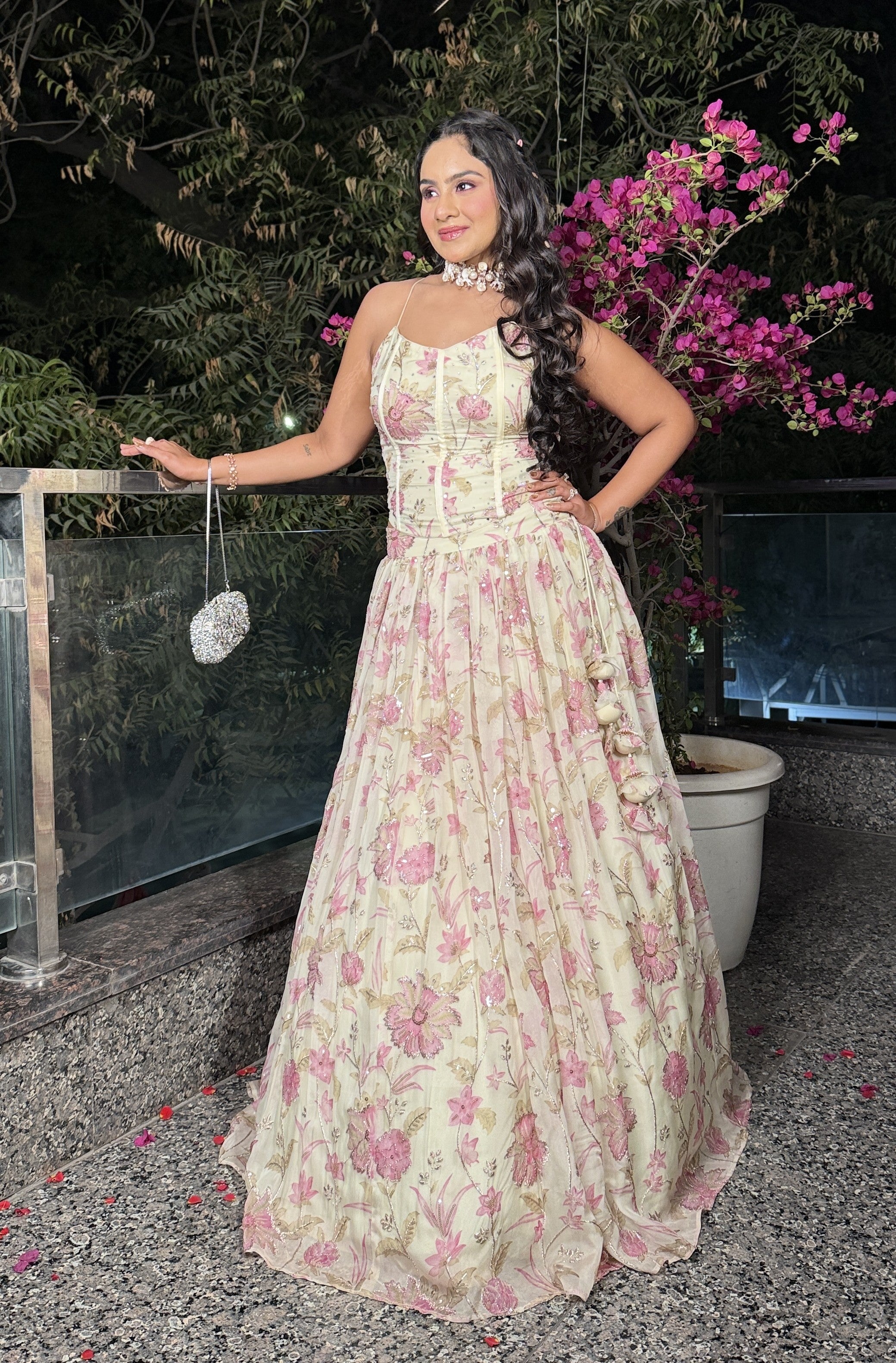 Kumud Floral Corset Voluminous Lehenga