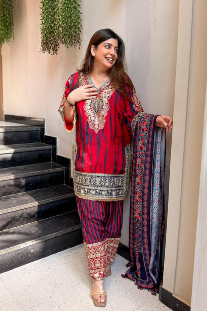 Sajida Printed & Embroidered Suit Set