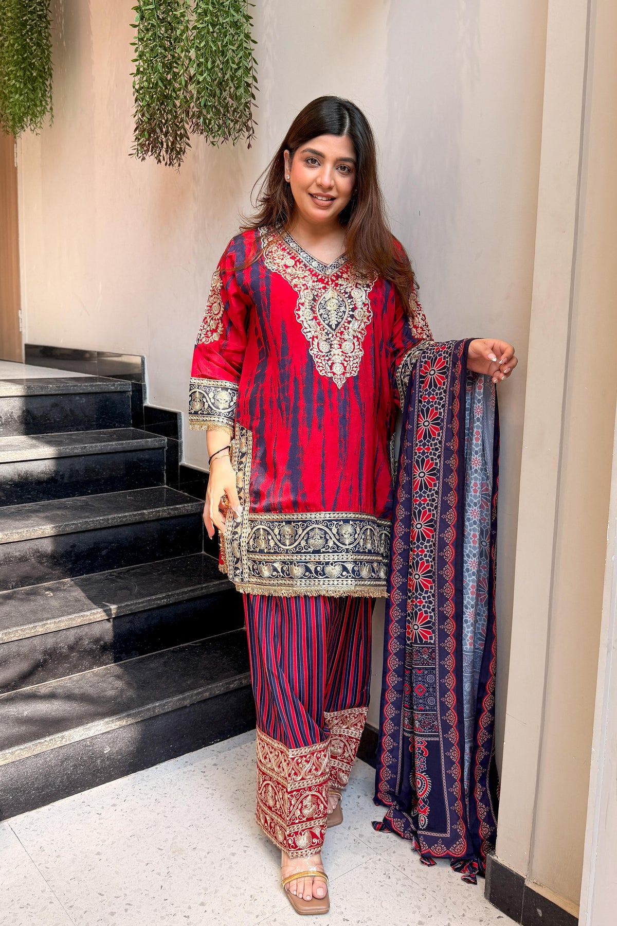 Sajida Printed & Embroidered Suit Set