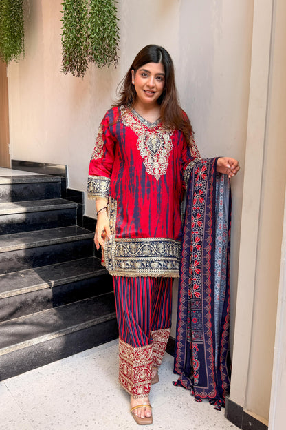 Sajida Printed & Embroidered Suit Set