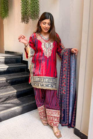Sajida Printed & Embroidered Suit Set