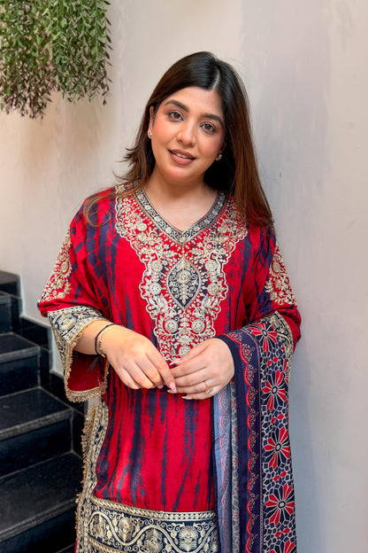 Sajida Printed & Embroidered Suit Set
