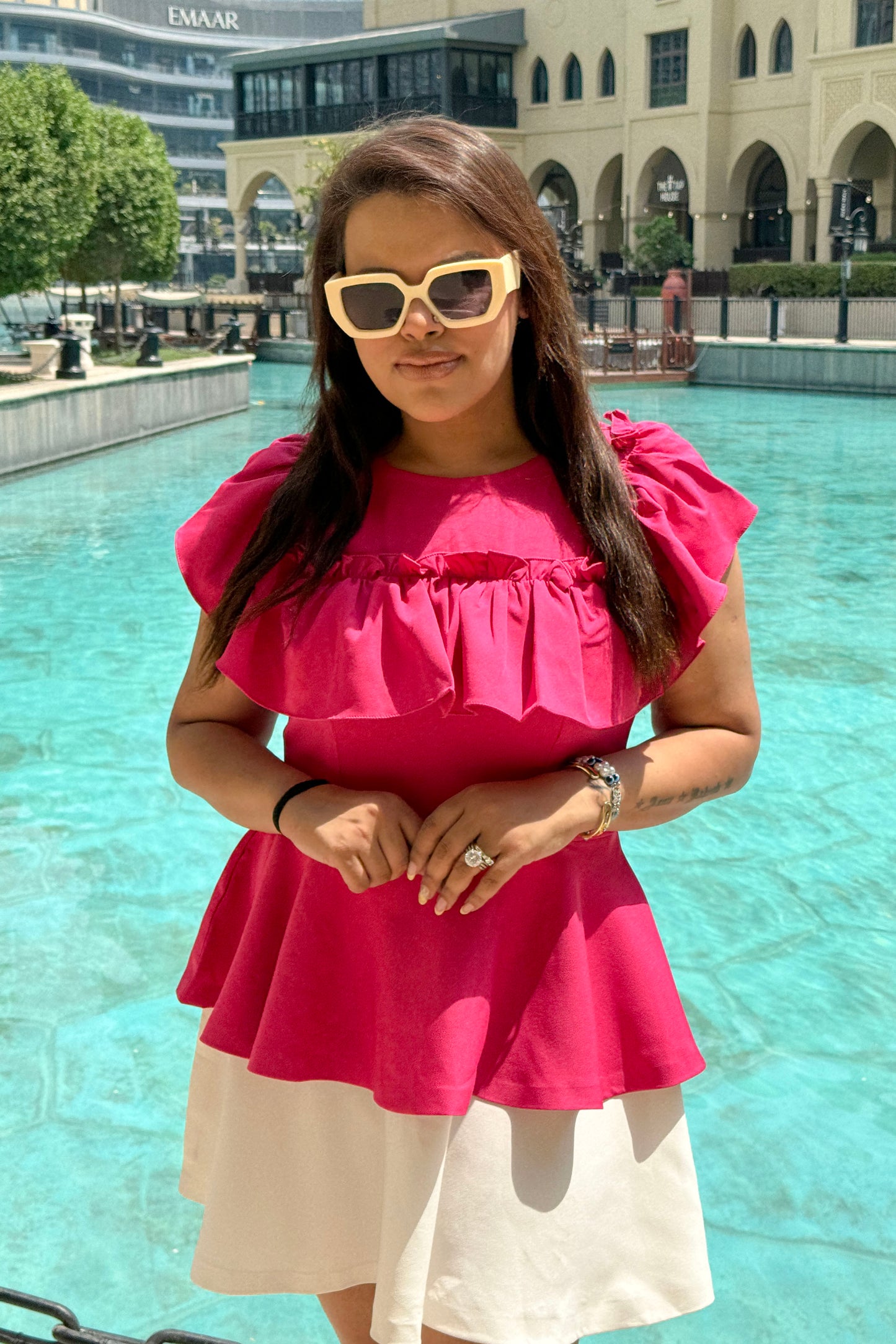 Rose Hot Pink Frill Dress