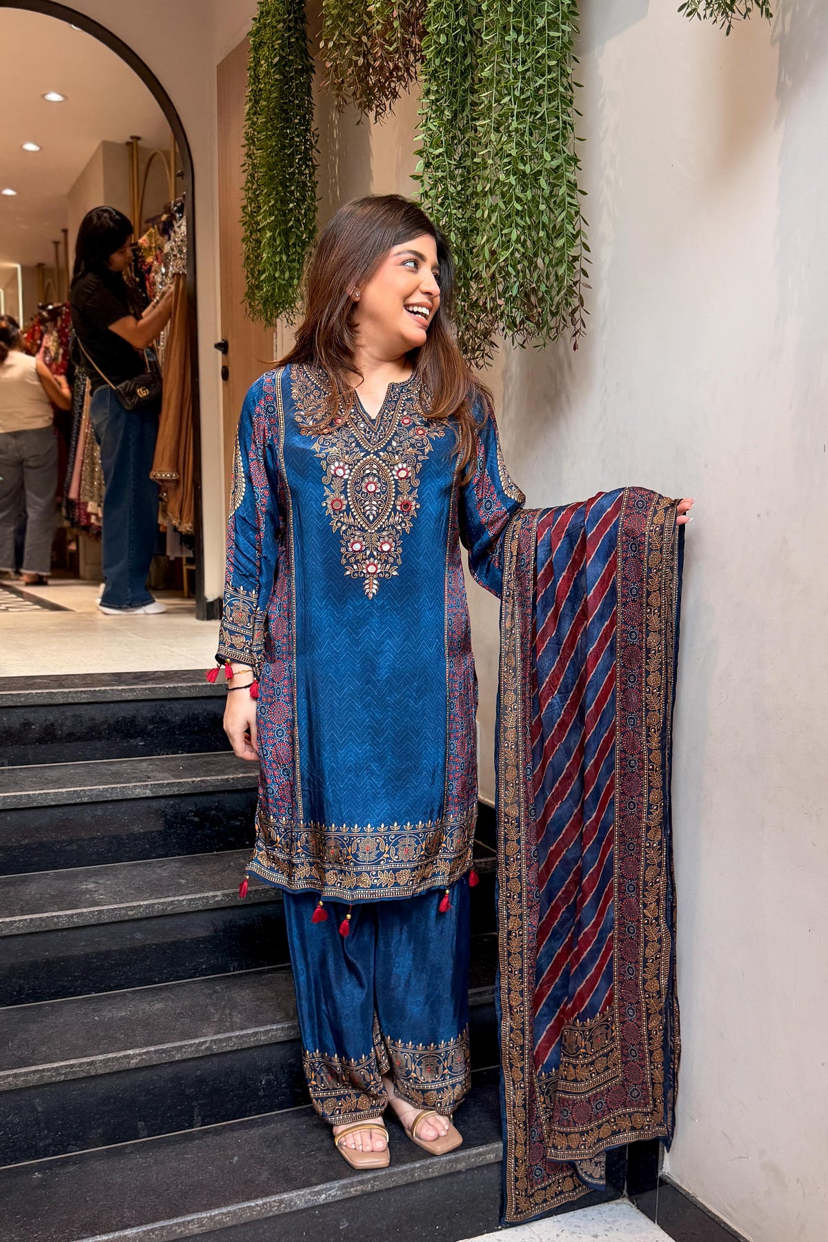 Kisha Printed & Embroidered Suit Set