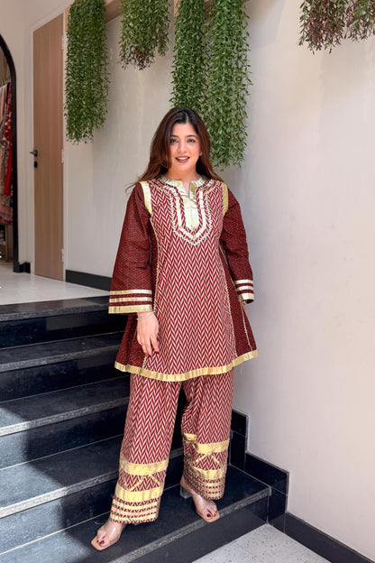 Bebo Printed Chogha Style Cord Set