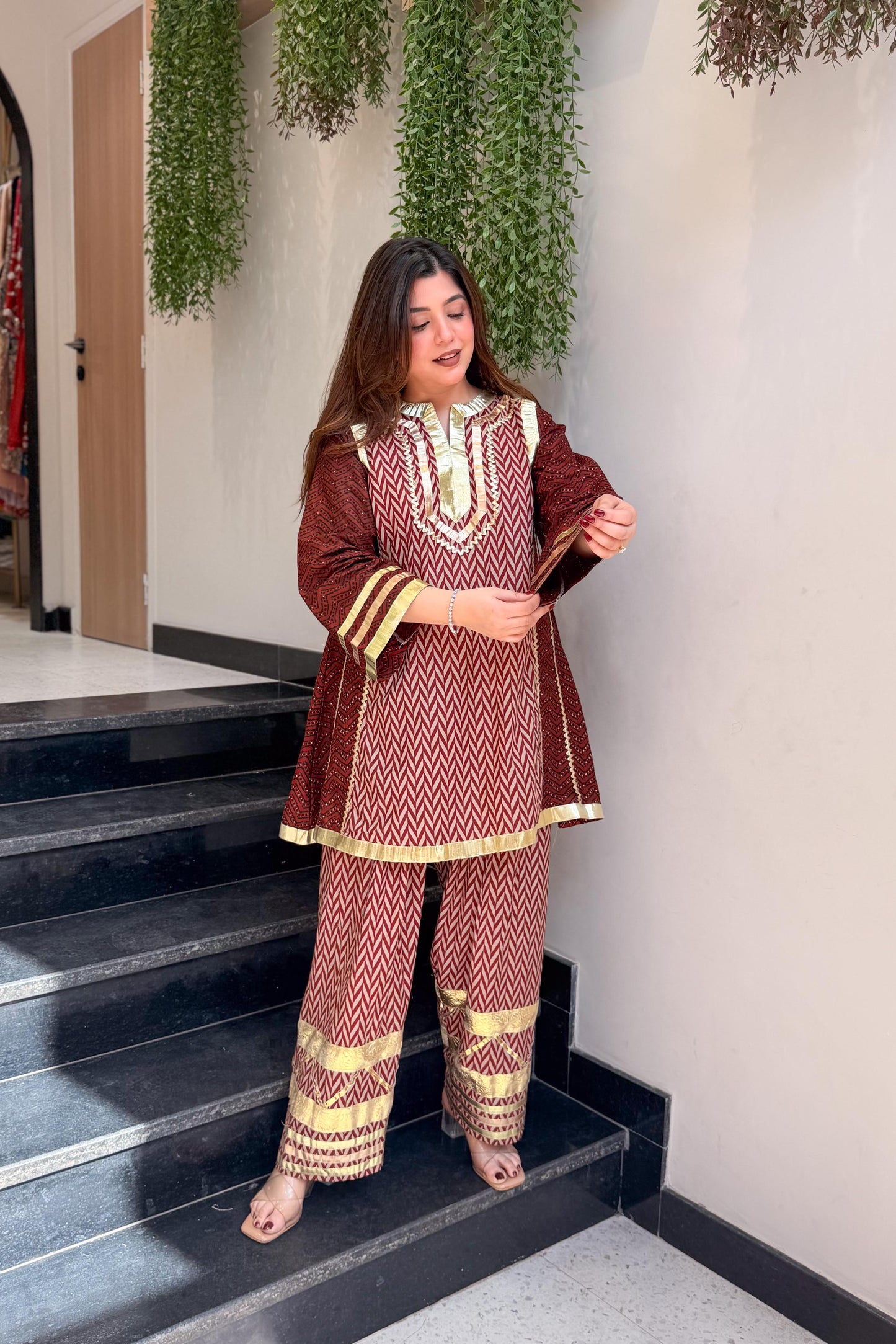 Bebo Printed Chogha Style Cord Set