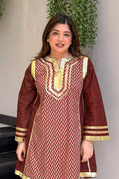 Bebo Printed Chogha Style Cord Set