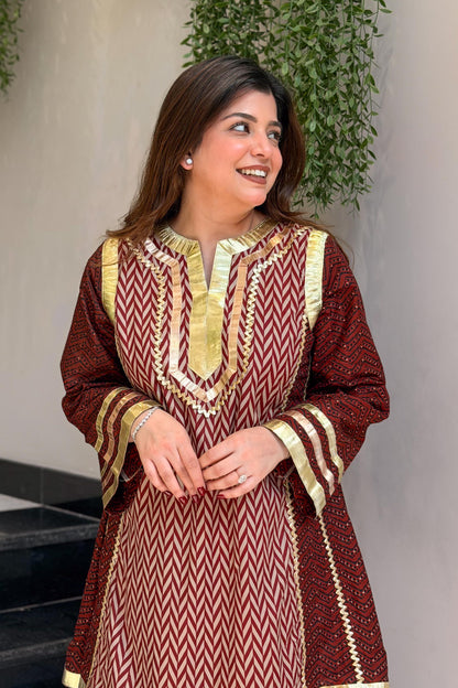 Bebo Printed Chogha Style Cord Set