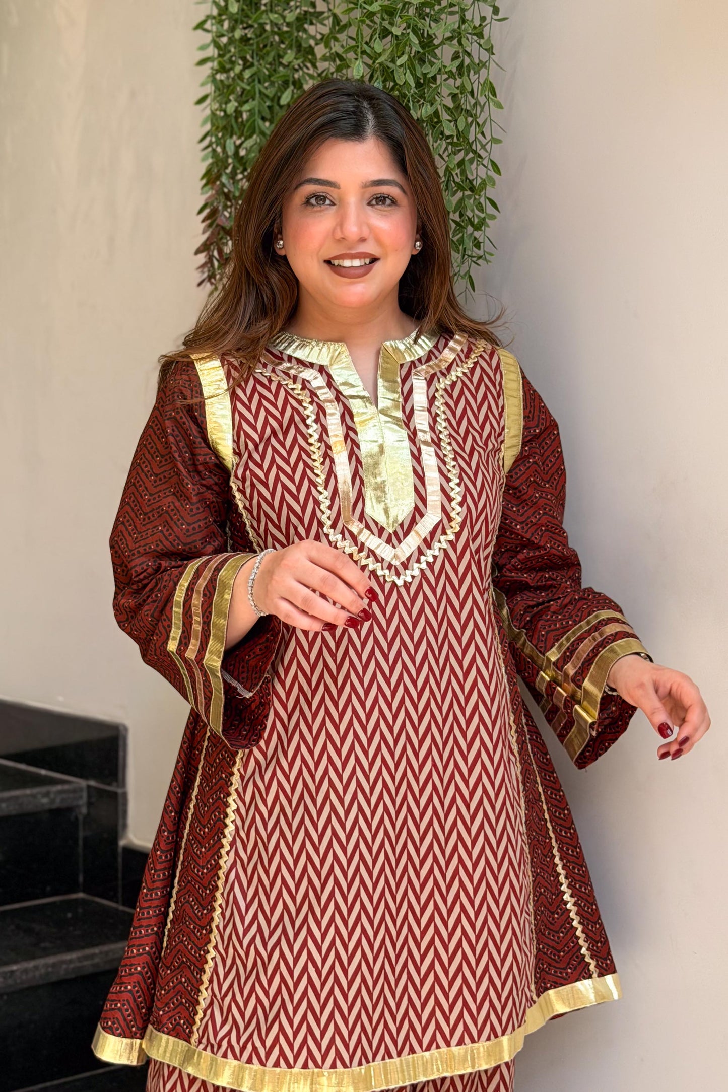 Bebo Printed Chogha Style Cord Set