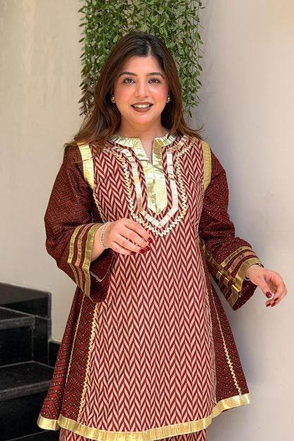 Bebo Printed Chogha Style Cord Set