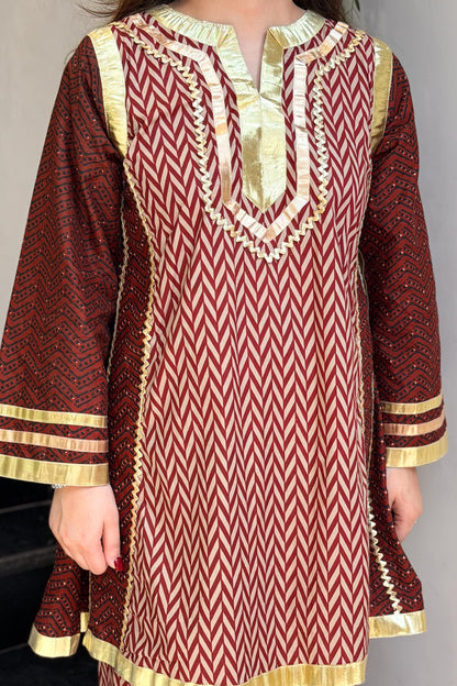 Bebo Printed Chogha Style Cord Set