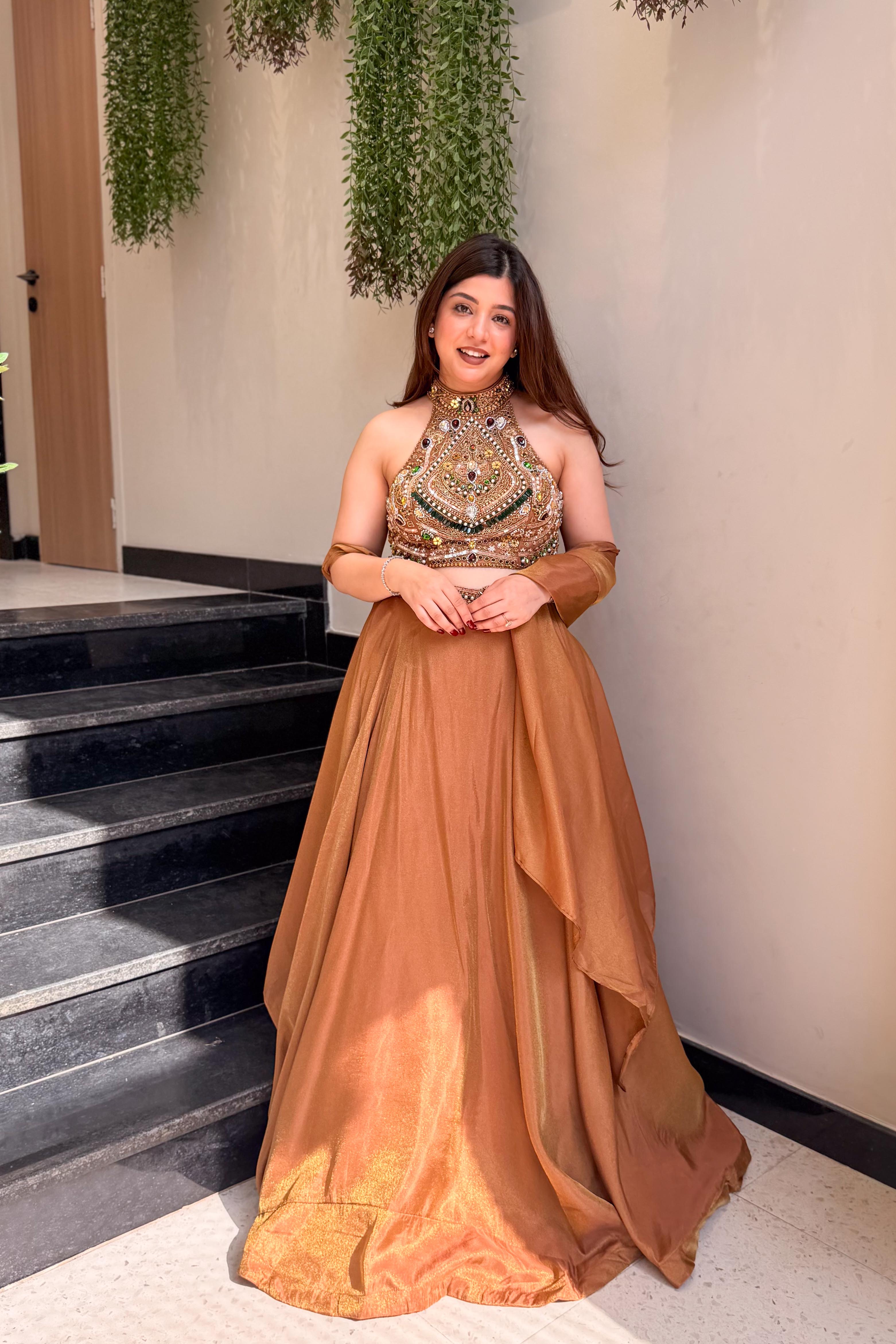 Mehr Hand Embroidered Lehenga