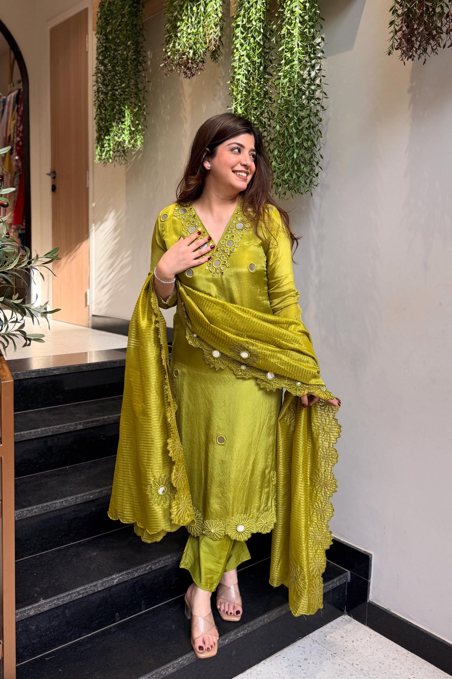 Aira Mirror Work Suit Set