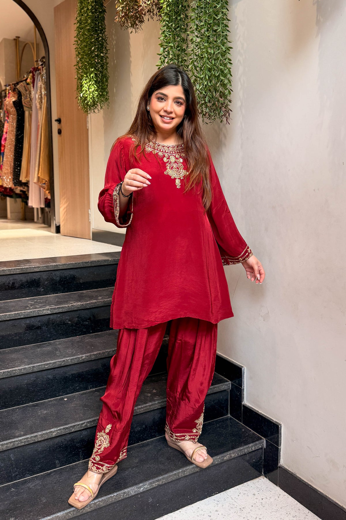Aahira Embroidered Farshi Co ord Set