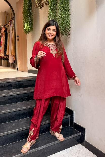 Aahira Embroidered Farshi Co ord Set