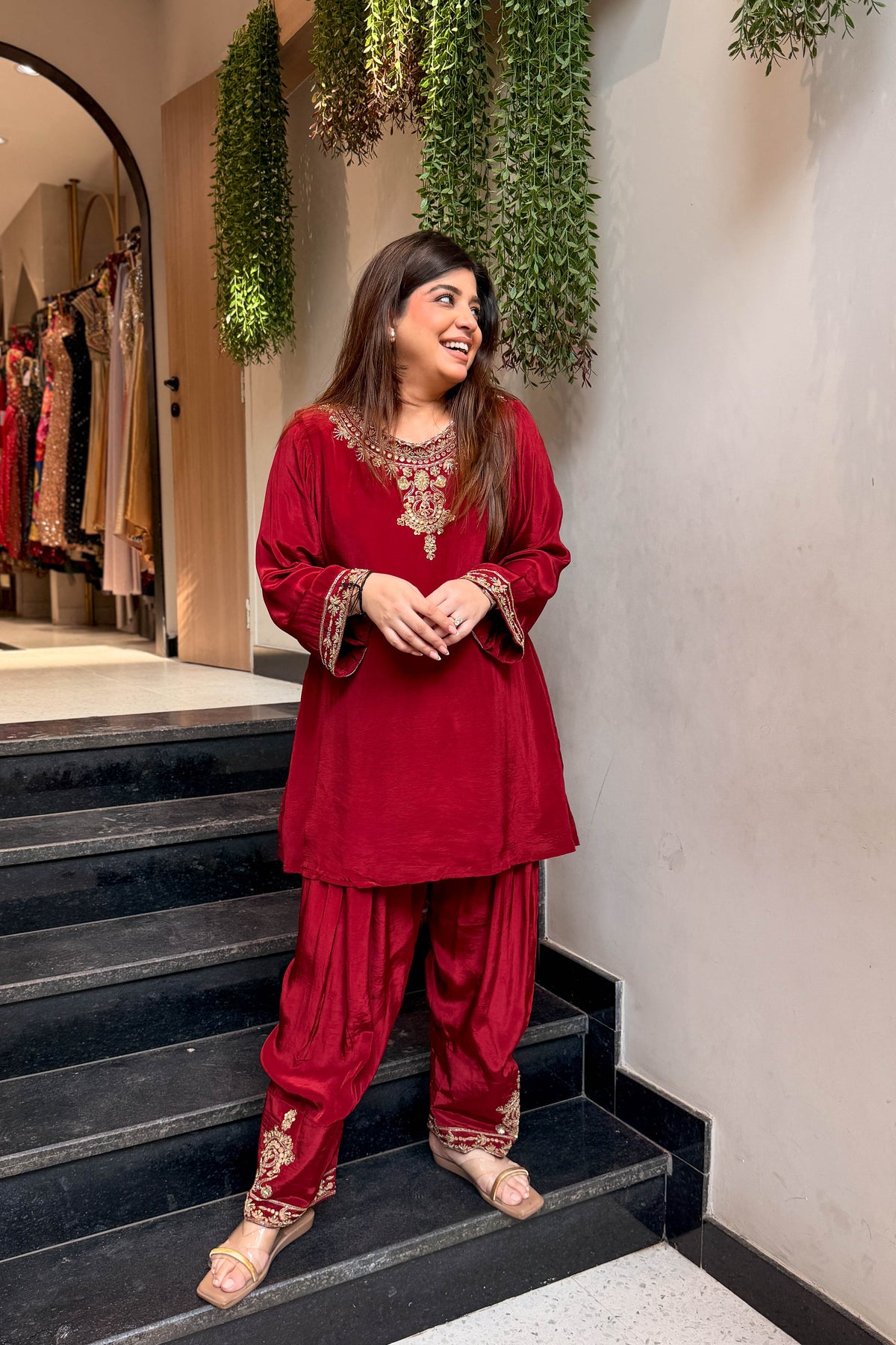 Aahira Embroidered Farshi Co ord Set