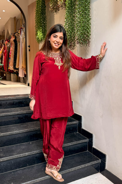 Aahira Embroidered Farshi Co ord Set