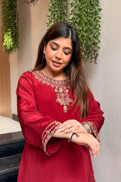 Aahira Embroidered Farshi Co ord Set