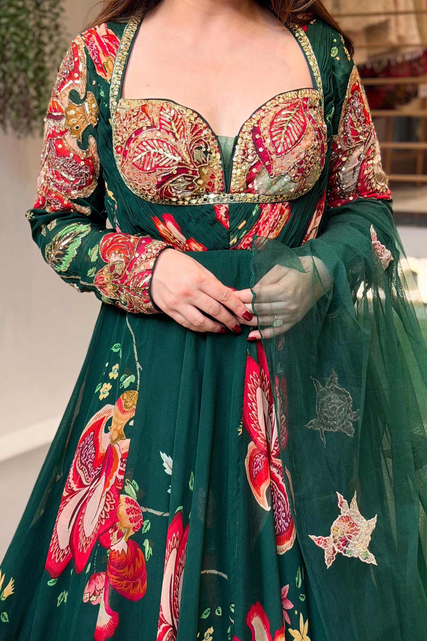 Eshal Floral Embroidered Voluminous Anarkali