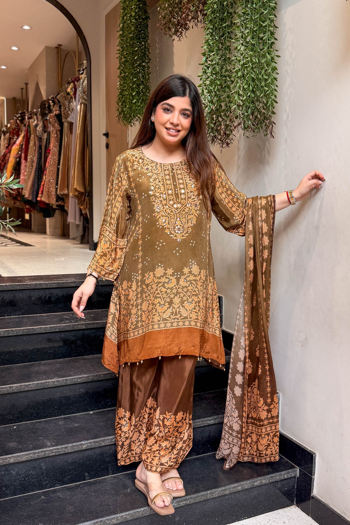 Mihaya Printed & Embroidered Suit Set