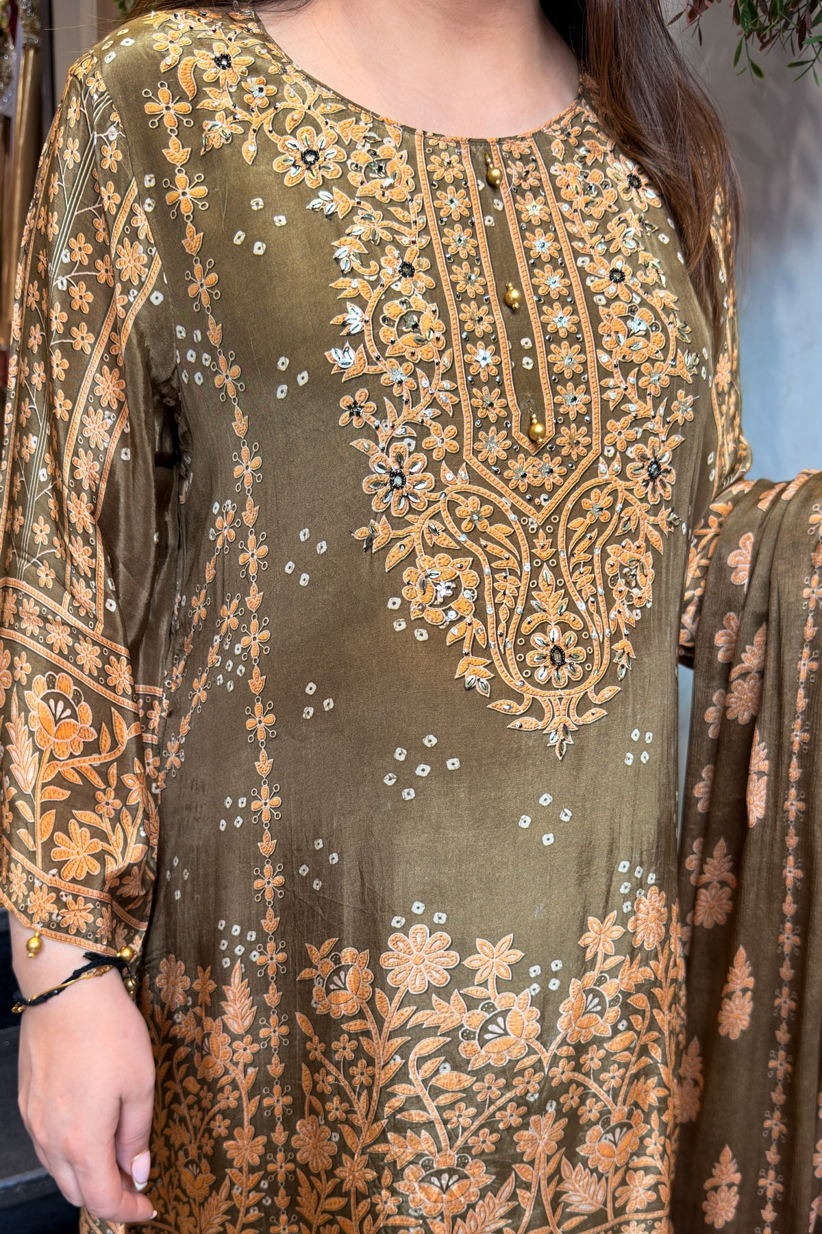 Mihaya Printed & Embroidered Suit Set