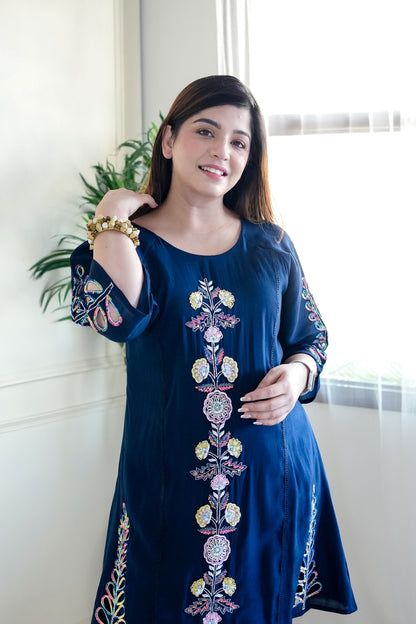 Fariya Blue Embroidered Co ord Set