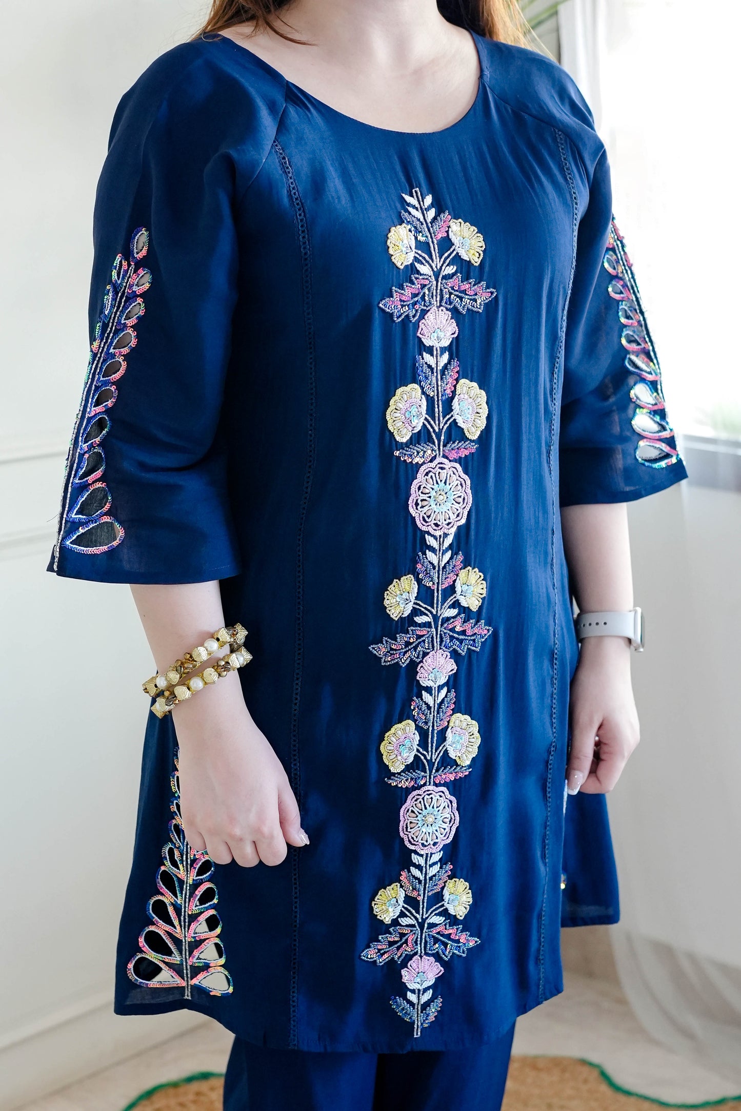 Fariya Blue Embroidered Co ord Set