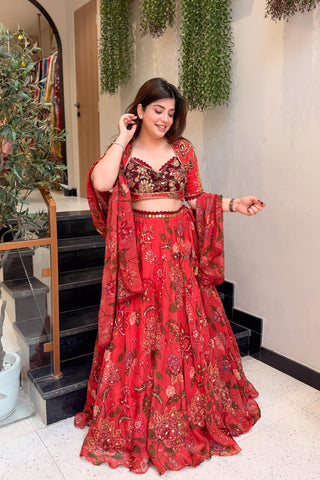 Raabta Floral Embroidered Lehenga