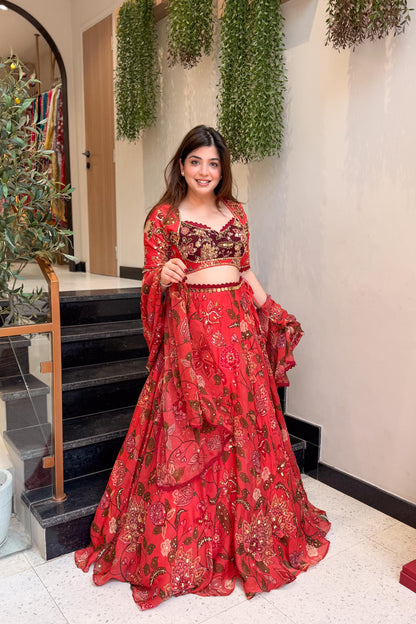 Raabta Floral Embroidered Lehenga