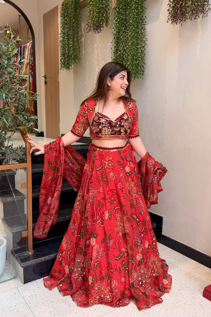 Raabta Floral Embroidered Lehenga