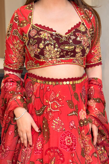 Raabta Floral Embroidered Lehenga