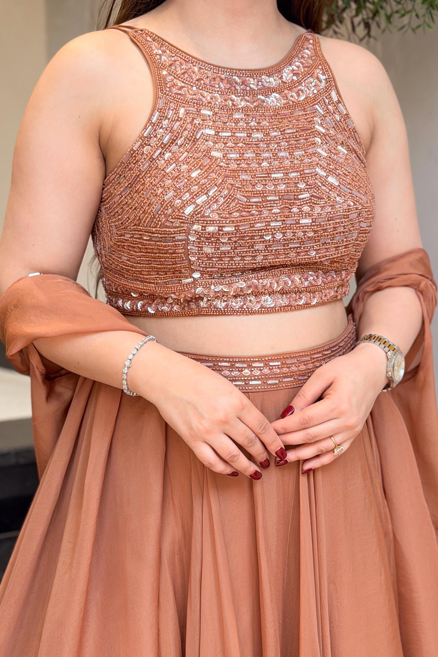 Tanvika Hand Embroidered Lehenga