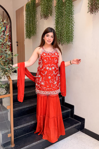 Sanya Embroidered Sharara Set