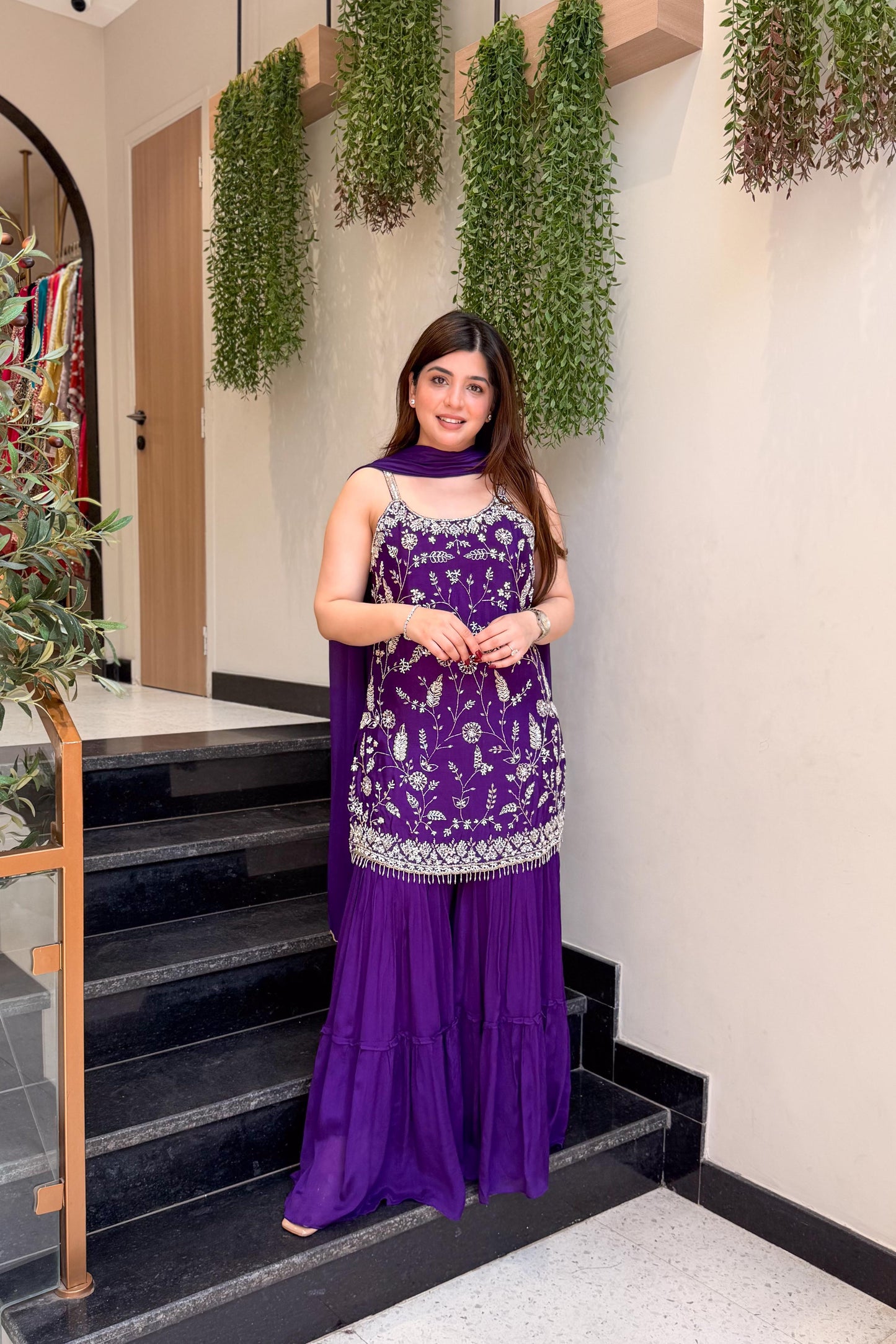 Sanya Embroidered Sharara Set