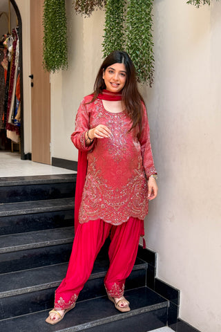 Wareen Embroidered Silk Suit Set
