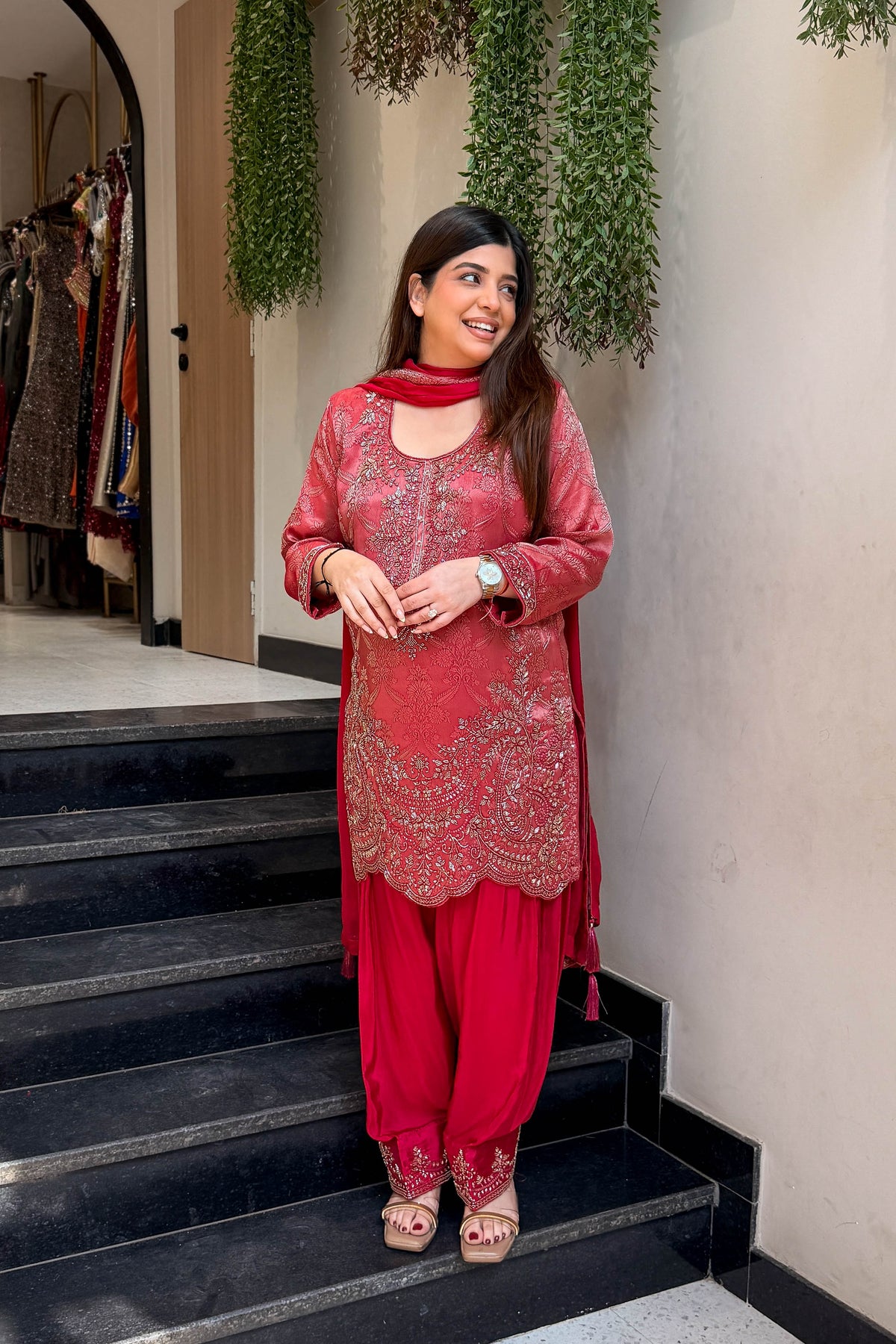 Wareen Embroidered Silk Suit Set