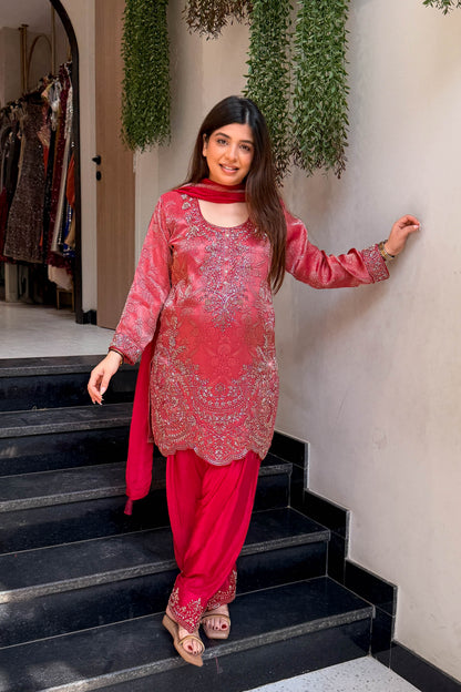 Wareen Embroidered Silk Suit Set