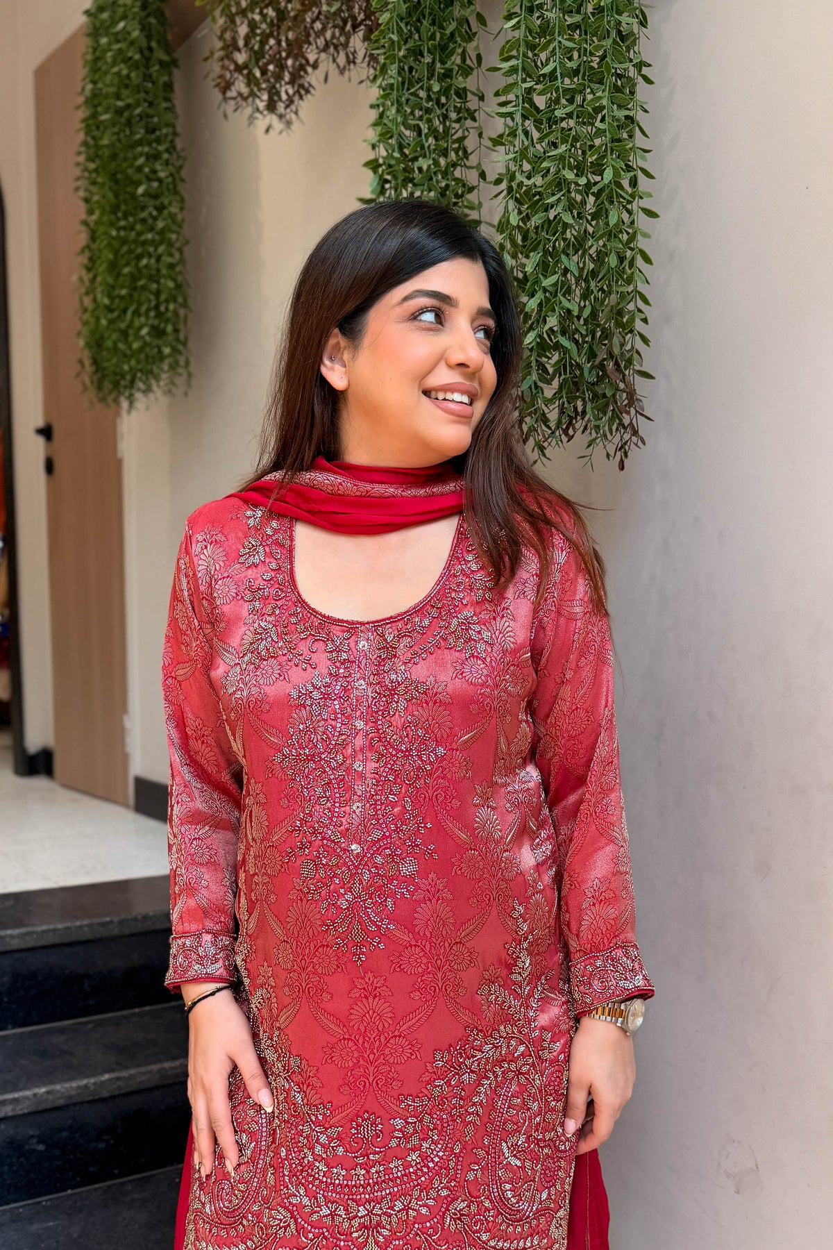 Wareen Embroidered Silk Suit Set