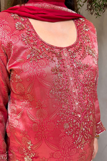 Wareen Embroidered Silk Suit Set