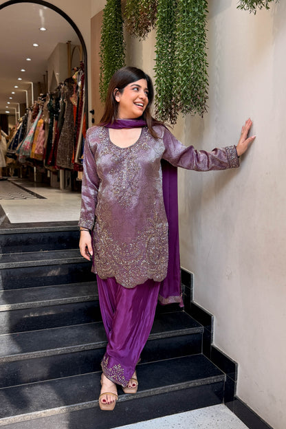 Wareen Embroidered Silk Suit Set
