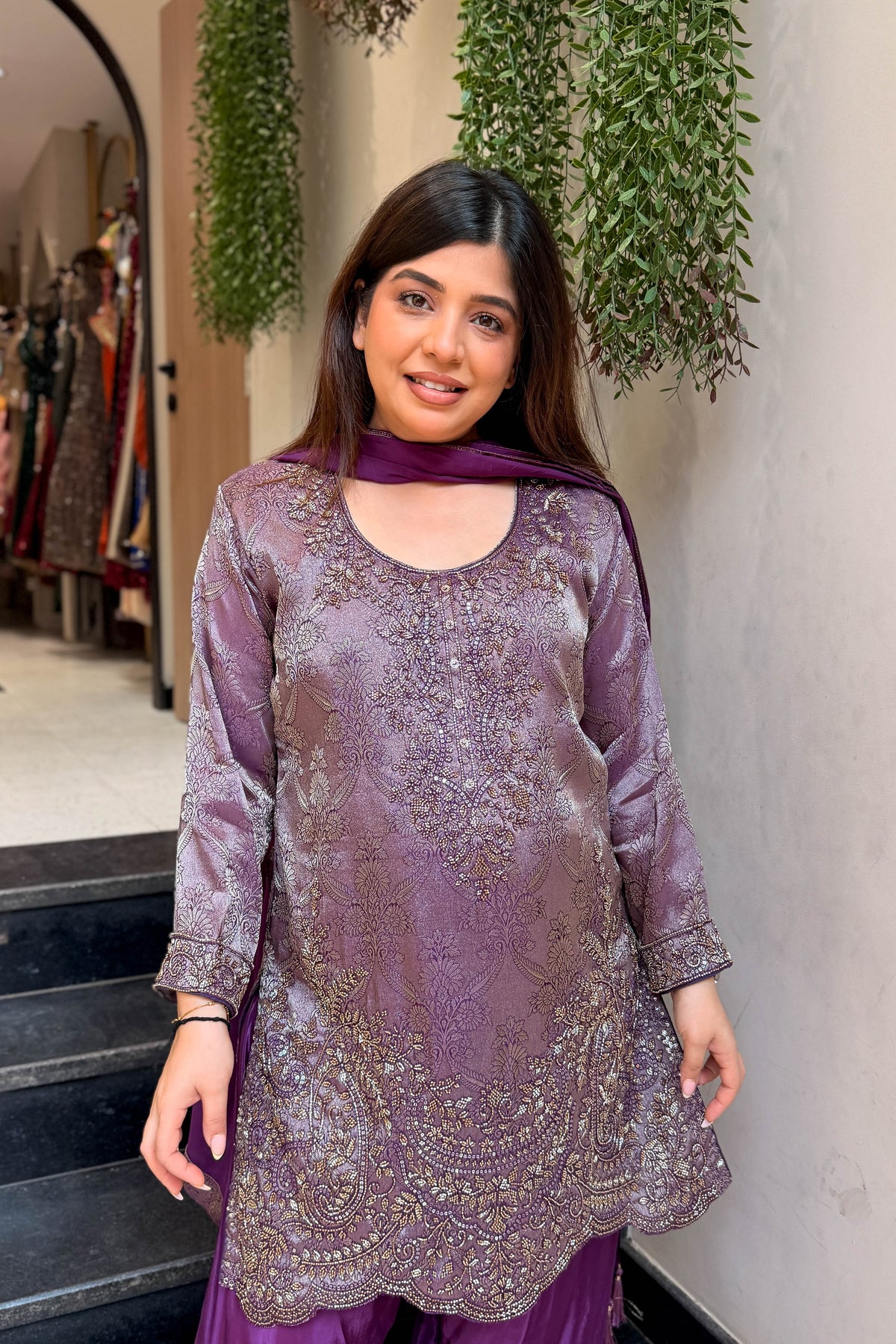 Wareen Embroidered Silk Suit Set