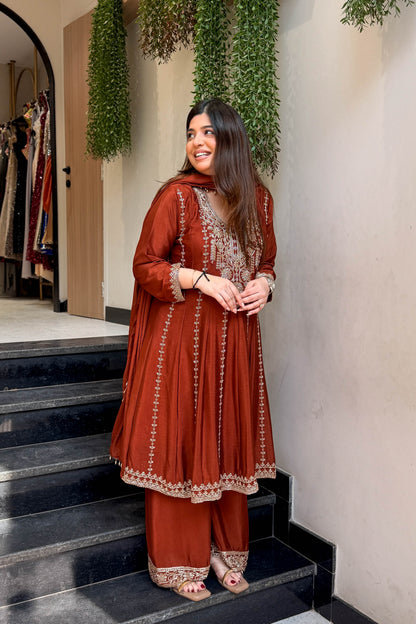 Vidhani Beads Embroidered Anarkali Suit Set