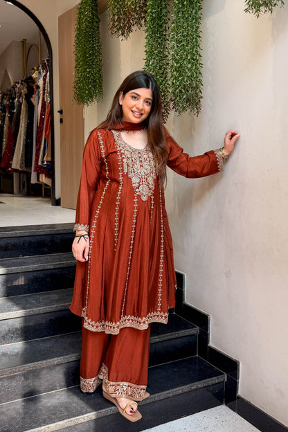 Vidhani Beads Embroidered Anarkali Suit Set