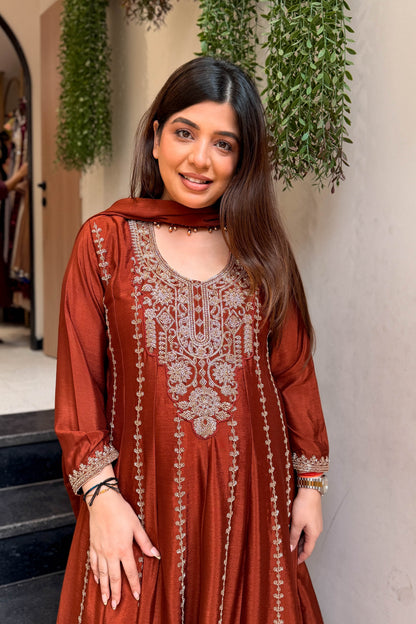 Vidhani Beads Embroidered Anarkali Suit Set