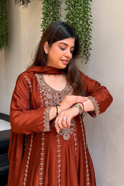 Vidhani Beads Embroidered Anarkali Suit Set