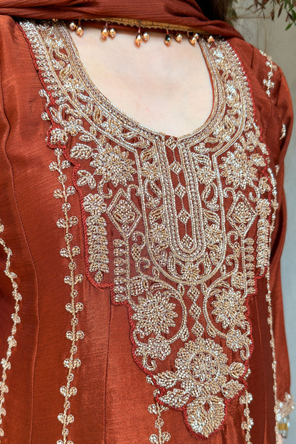 Vidhani Beads Embroidered Anarkali Suit Set