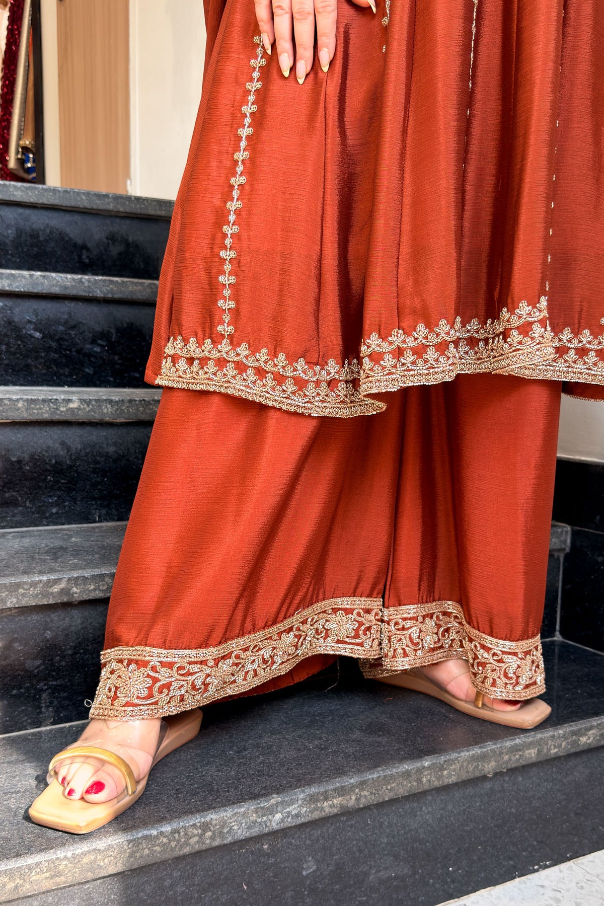 Vidhani Beads Embroidered Anarkali Suit Set