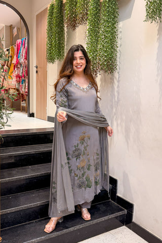 Avyara Floral Hand Painted Suit Set