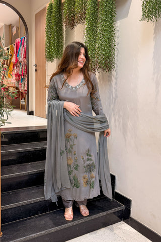 Avyara Floral Hand Painted Suit Set