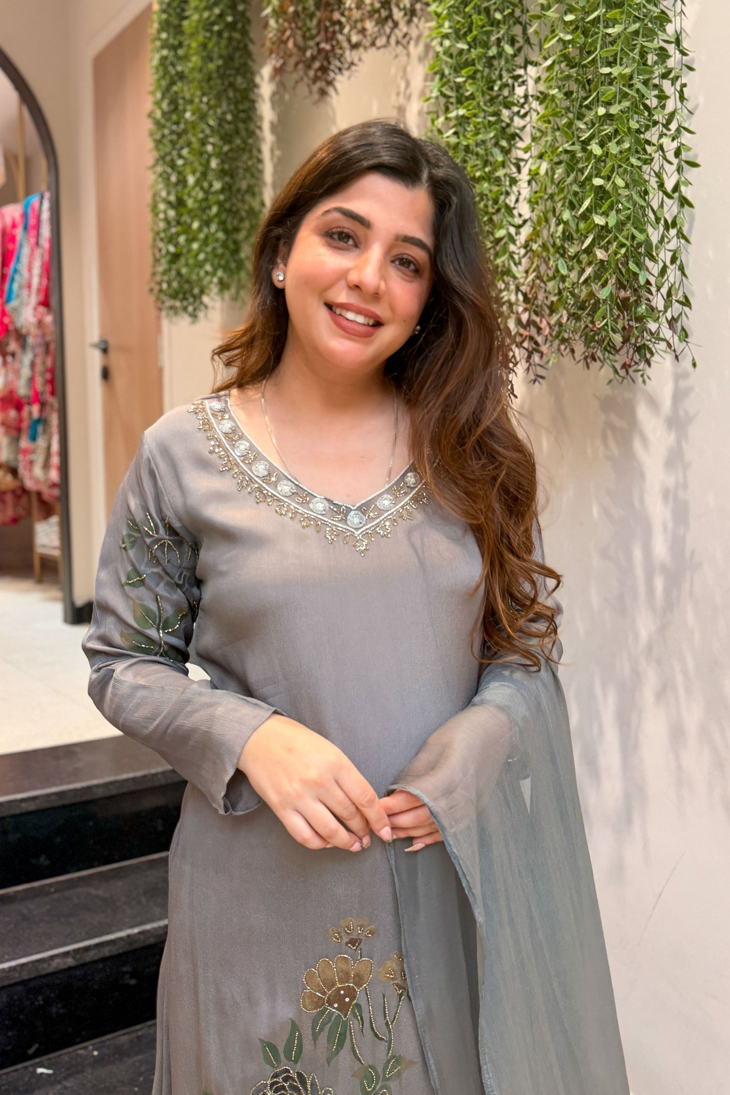 Avyara Floral Hand Painted Suit Set